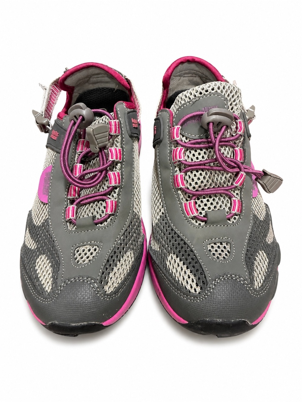 World Wide Sportsman Women’s Water Shoes Gray Purple Pink Size 8 No Tie Outdoor